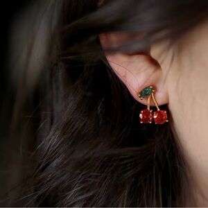 Gorgeous Red Cherry Stud Earrings